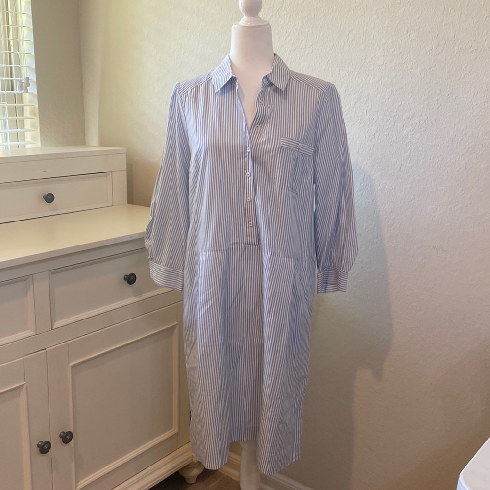 Lilly Pulitzer blue and white pinstripe dress